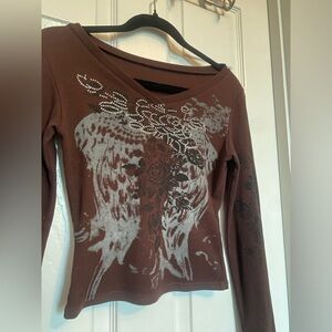 Y2K Brown Long Sleeve🤎